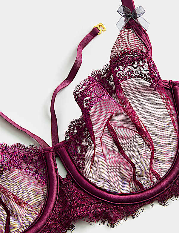 Magda Embroidery Wired Balcony Bra (A-E) - HU