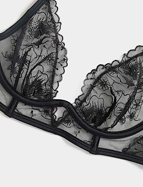 Arianna Embroidery Wired Longline Plunge Bra (A-E)