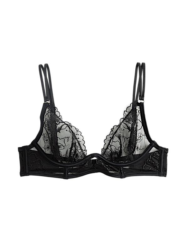 Arianna Embroidery Wired Longline Plunge Bra (A-E)