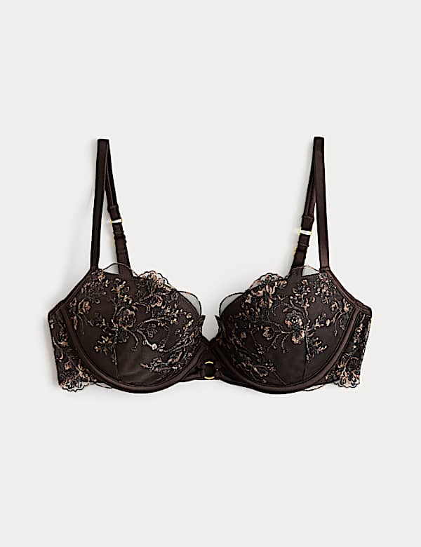 Mia Leopard Wired Push Up Balcony Bra - PT
