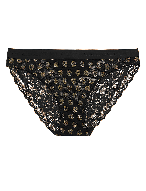 Sparkle Spot Mesh Lace Bikini Knickers