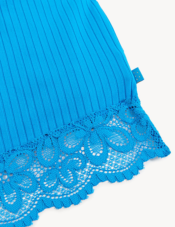 Cleo Rib & Lace Non Wired Crop Top
