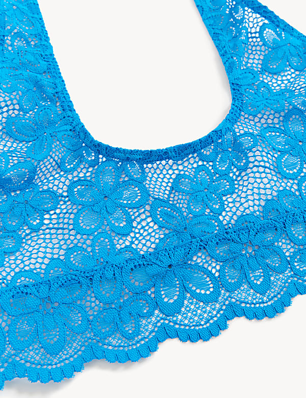 Cleo Rib & Lace Non Wired Crop Top