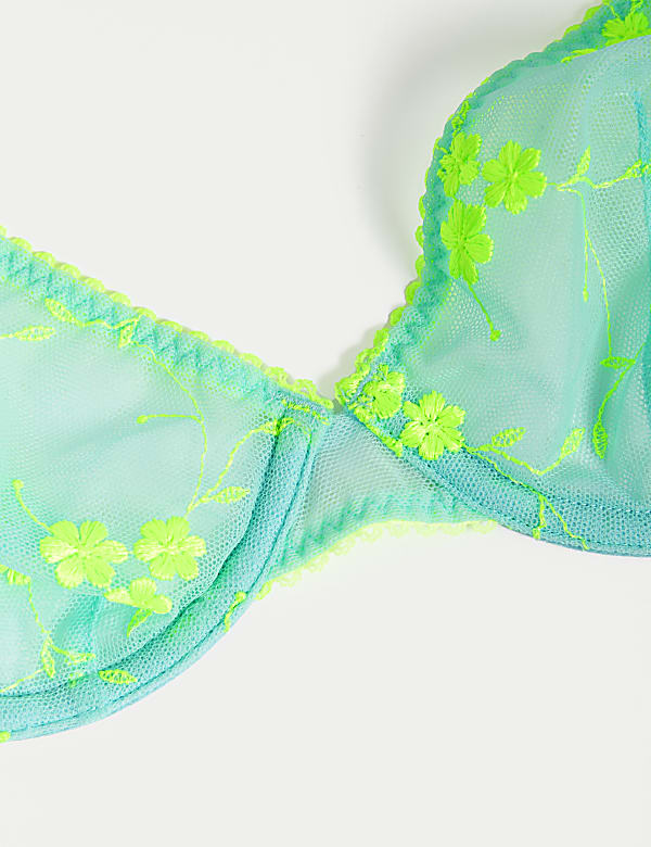 Emilia Embroidered Wired Plunge Bra