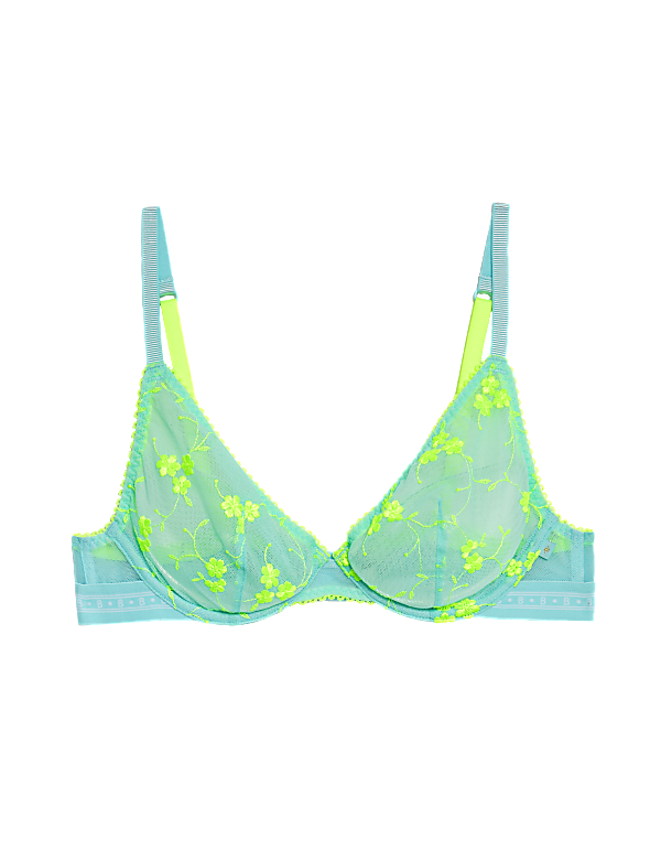 Emilia Embroidered Wired Plunge Bra