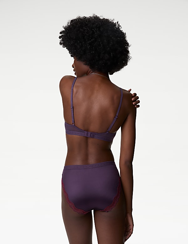 Ella Lace Trim Wired Demi Cup Bra A-E - AT