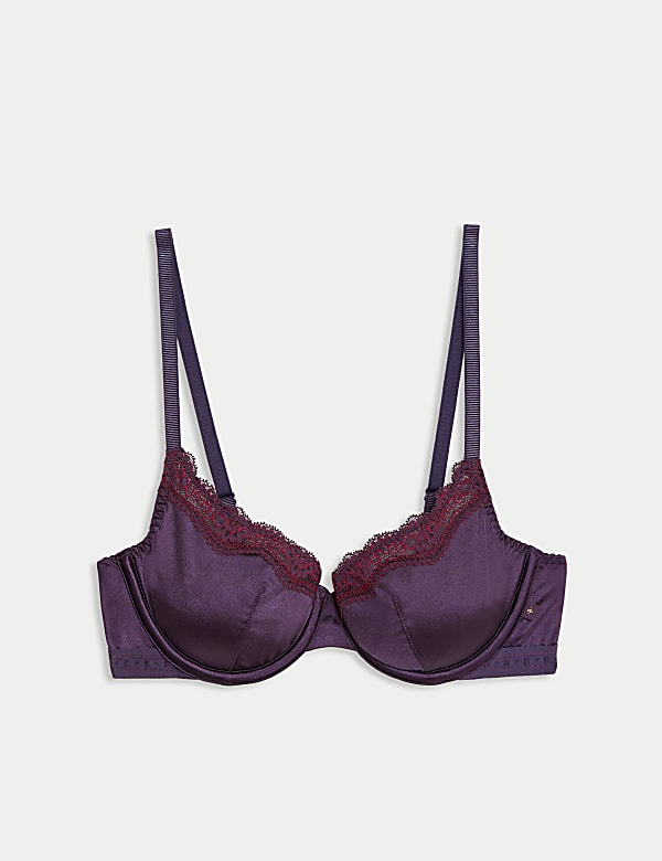 Ella Lace Trim Wired Demi Cup Bra A-E - AT