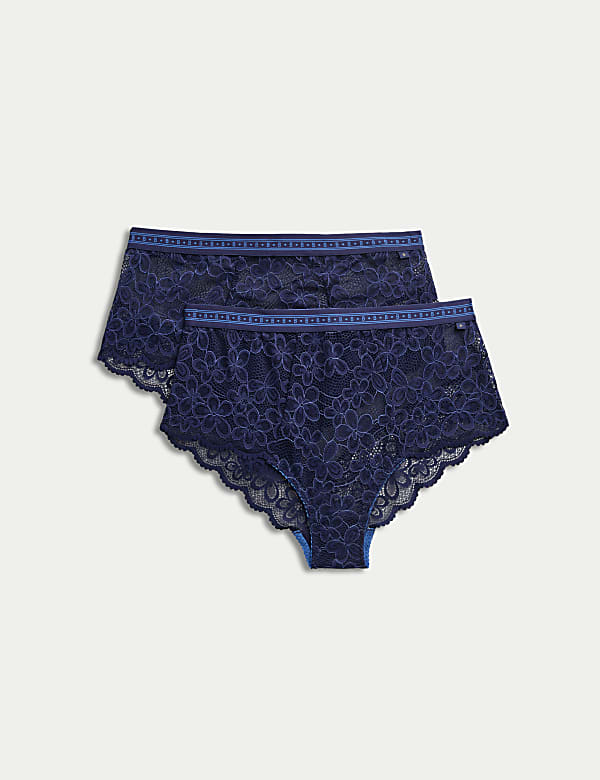 2pk Cleo Lace High Rise Knicker Shorts - RO