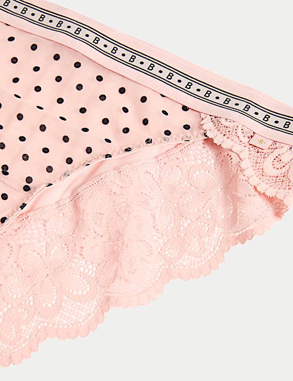Alma Flock & Lace Bikini Knickers