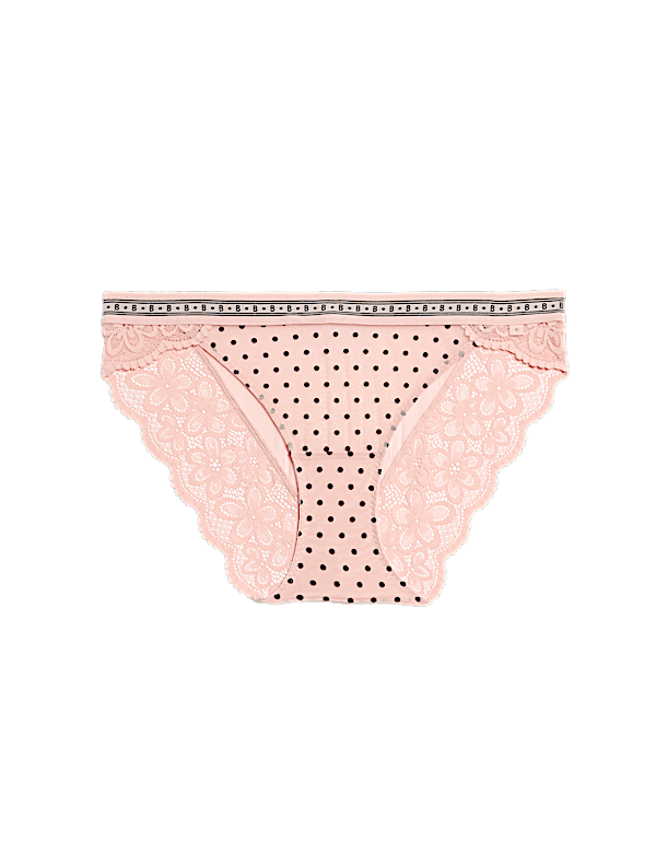 Alma Flock & Lace Bikini Knickers