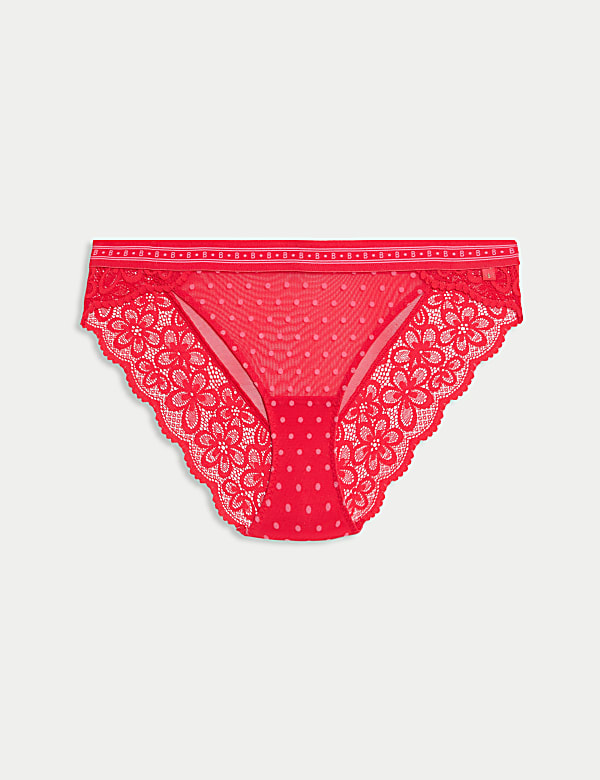 Alma Flock & Lace Bikini Knickers - MX