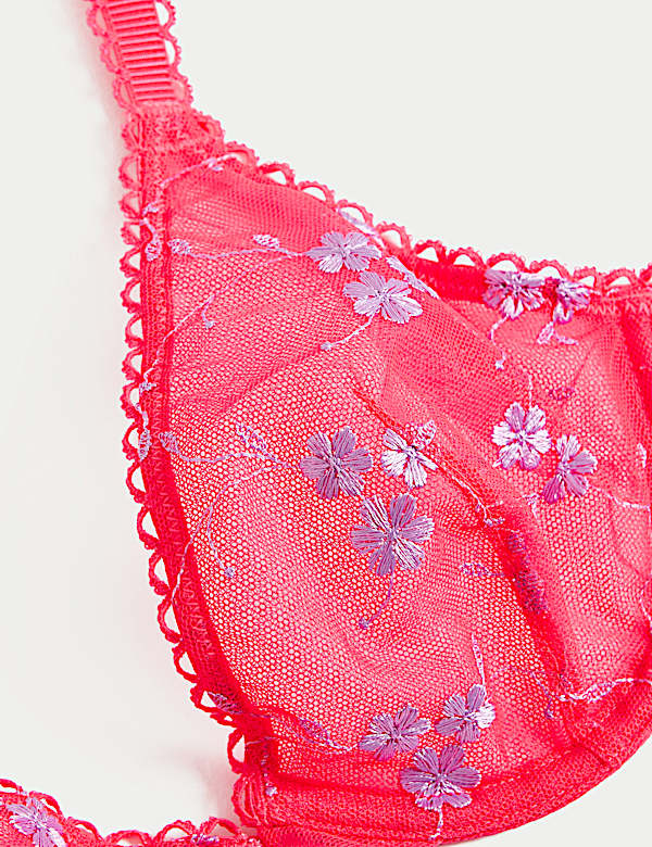 Karina Embroidery Wired Plunge Bra (A-E) - SE