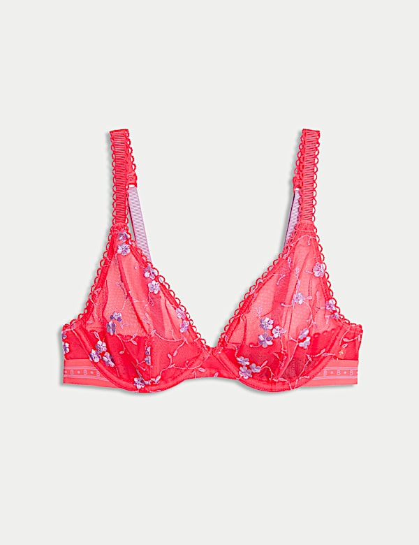 Karina Embroidery Wired Plunge Bra (A-E) - SE