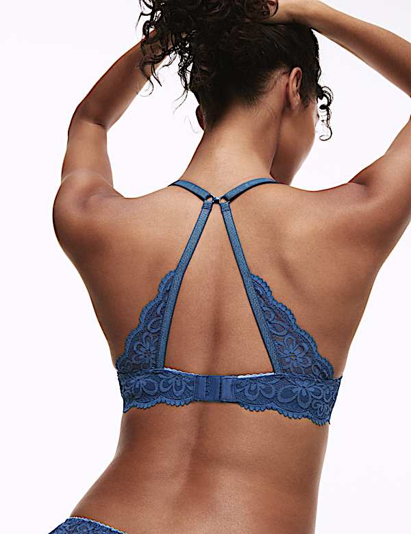 Hanna Glossie Wired Push-Up Plunge Bra (A-E) - FR