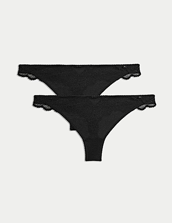 2pk Hanna Glossie Microfibre Thongs - BE