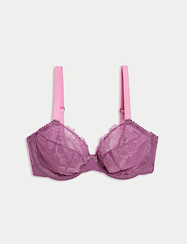 חזיית תחרה Anna עם מחשוף עמוק וברזלים (מידות F-H) - IL