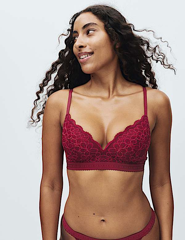 Cleo Lace Non Wired Plunge Bra (A-E) - NO