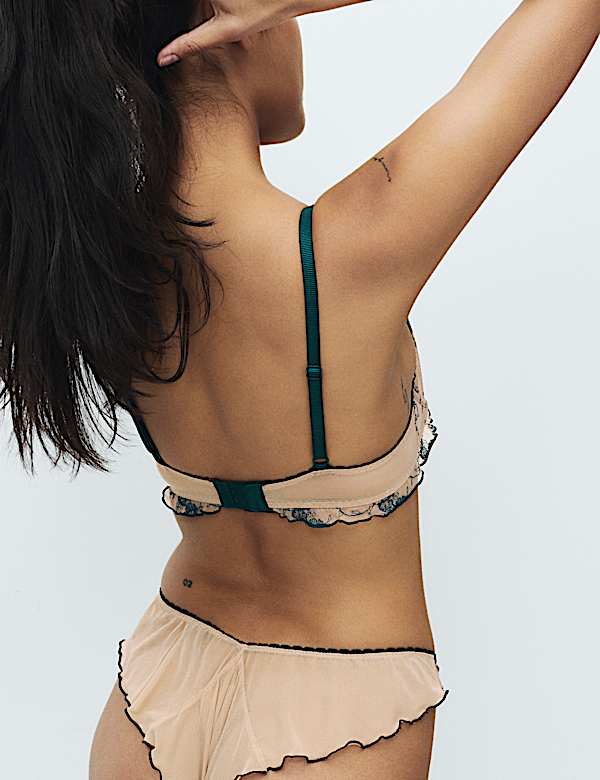 Helena Embroidery Wired Plunge Bra (A-E) - UA