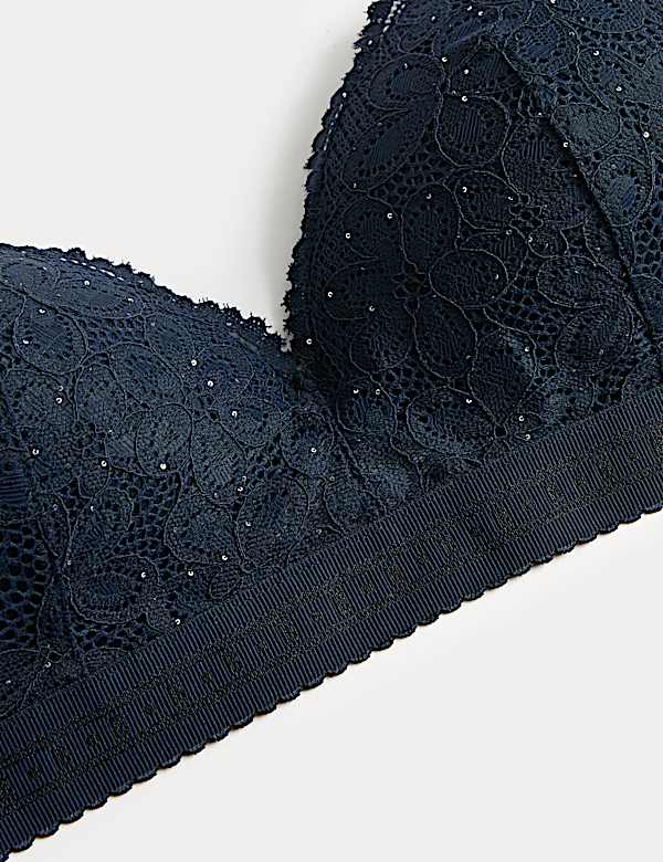 Cleo Sequin Lace Non Wired Plunge Bra - AU