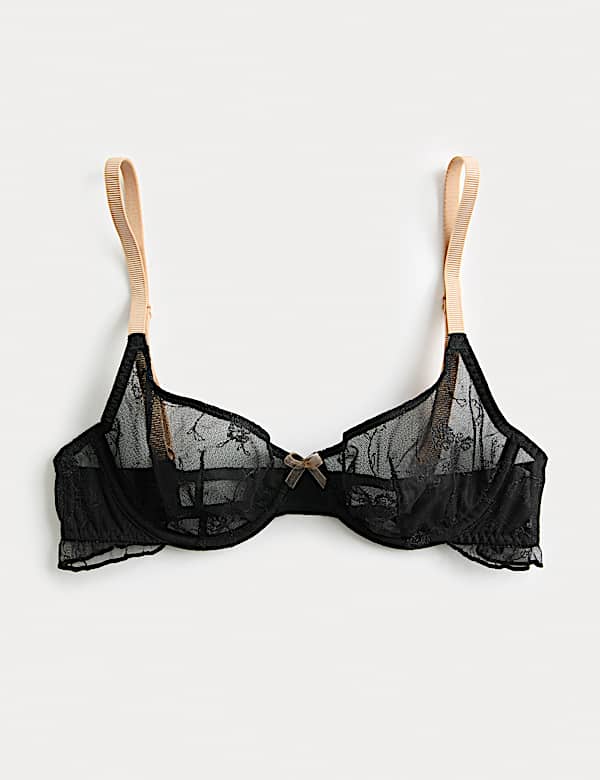 Helena Embroidery Wired Demi Cup Bra (A-E) - SE