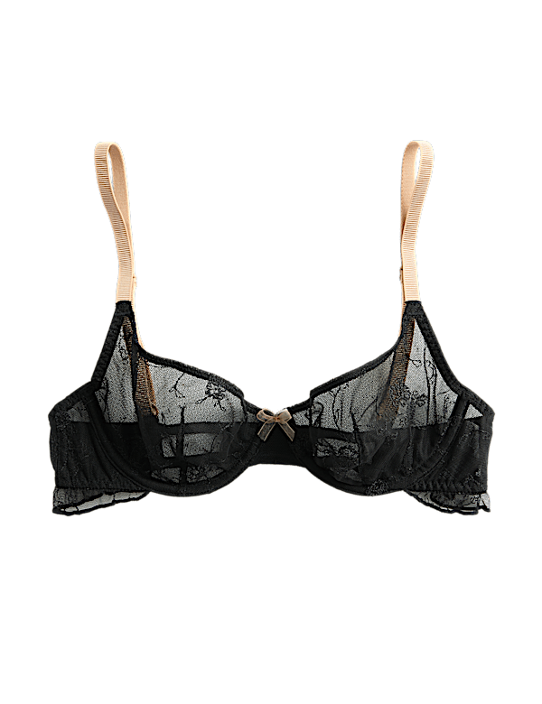 Helena Embroidery Wired Demi Cup Bra (A-E)