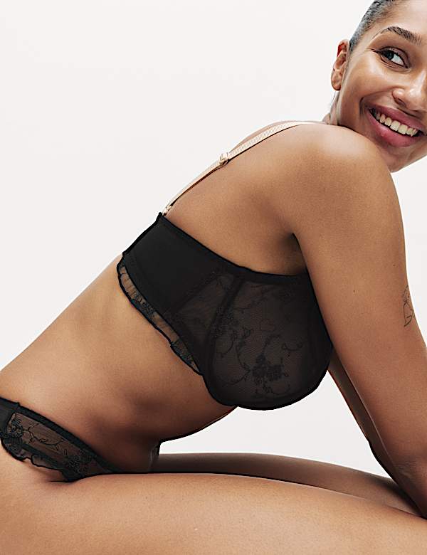 Helena Embroidery Wired Demi Cup Bra (F-H) - MV