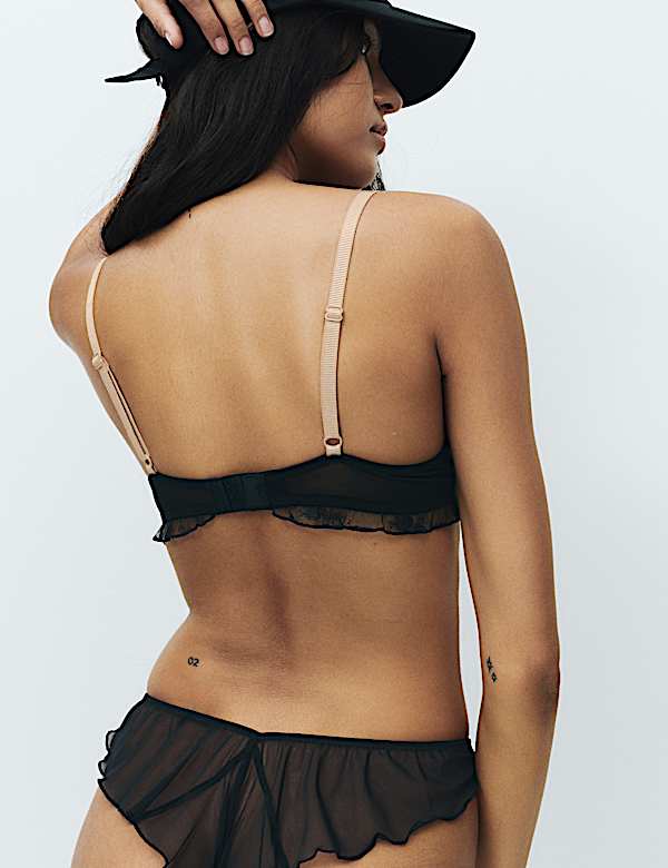 Helena Embroidered Wired Plunge Bra (A-E)