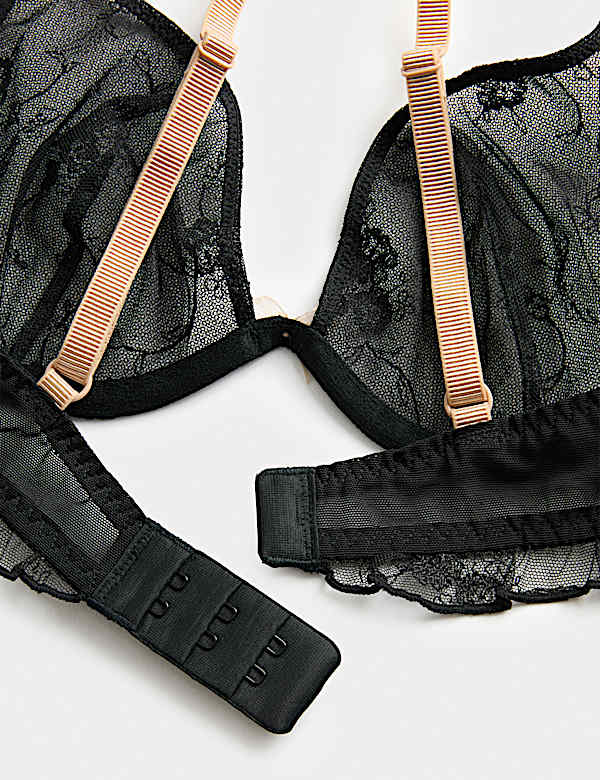 Helena Embroidered Wired Plunge Bra (A-E)
