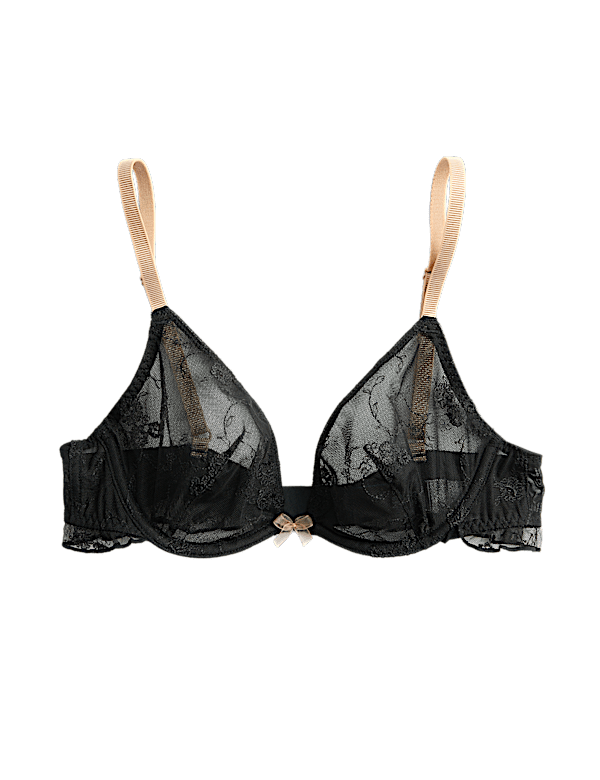 Helena Embroidered Wired Plunge Bra (A-E)
