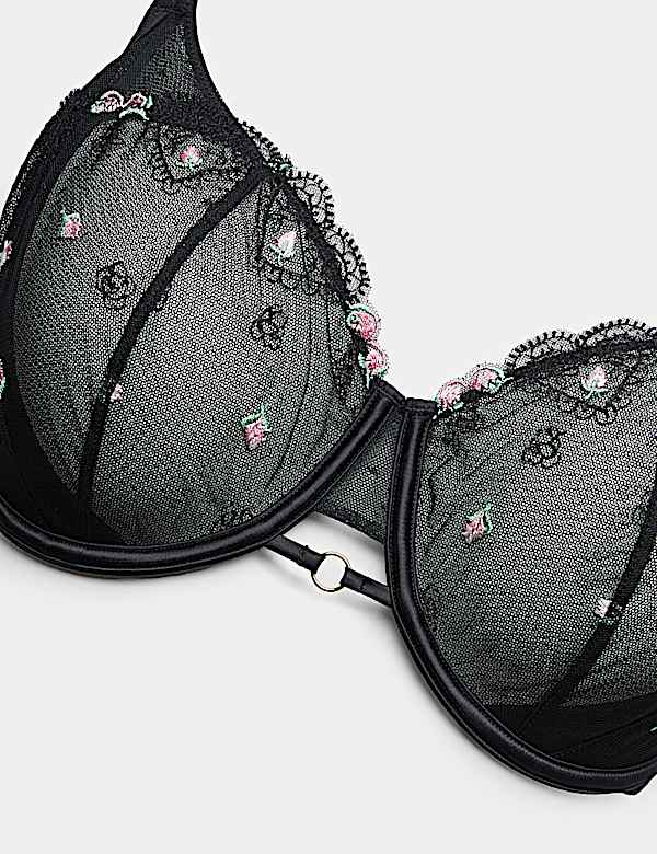 חזיית Leah רקומה עם ברזלים וחצי קאפ (מידות +F&lrm;) - IL