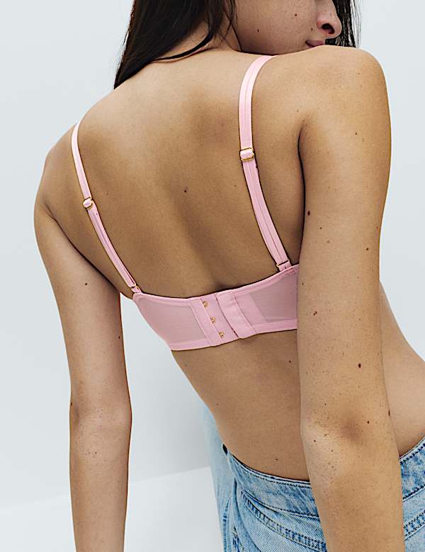 Leah Embroidery Wired Longline Balcony Bra (A-E) - CZ