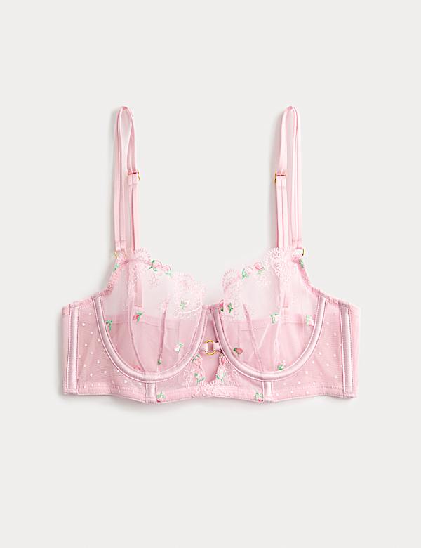 Leah Embroidery Wired Longline Balcony Bra (A-E) - CZ