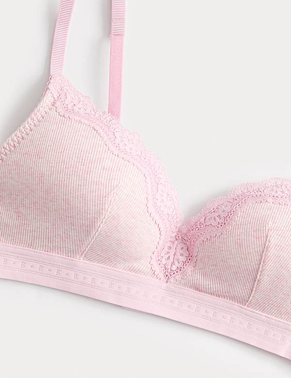 Lotta Cotton Blend Rib Non Wired Plunge Bra (A-E) - DE