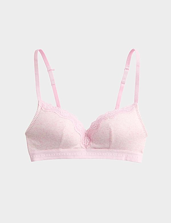 Lotta Cotton Blend Rib Non Wired Plunge Bra (A-E) - DE
