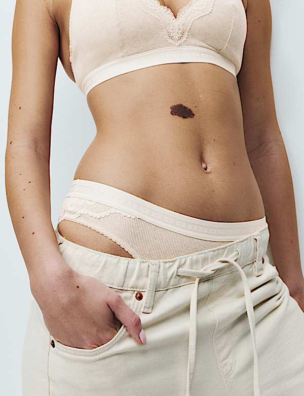 2 Pack Lotta Cotton Blend Rib Brazilian Knickers - JE