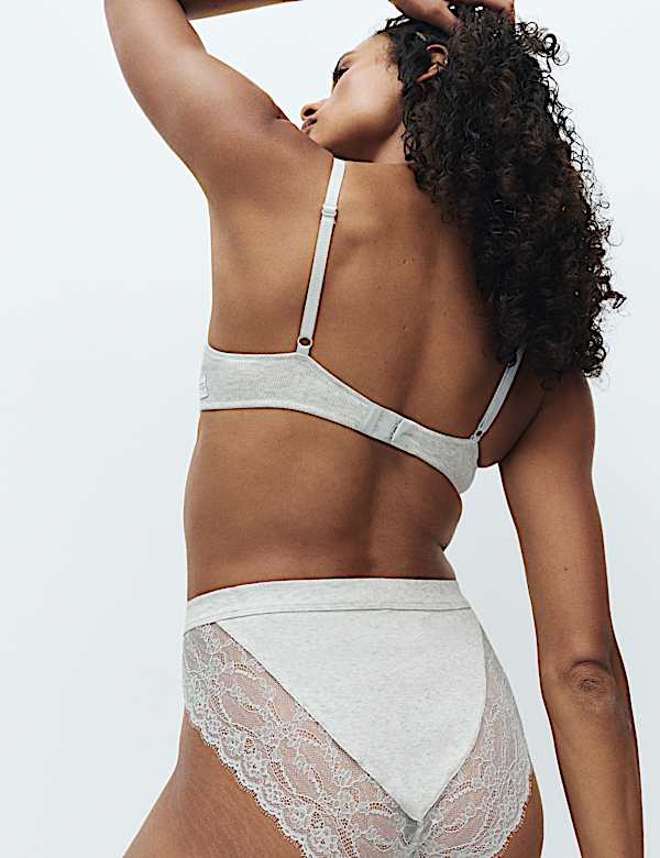 2 Pack Juni Cotton Rib High Waisted High Leg Knickers - BE