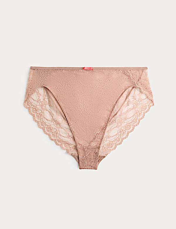 Culotte &eacute;chancr&eacute;e Ida taille haute orn&eacute;e de dentelle - CH