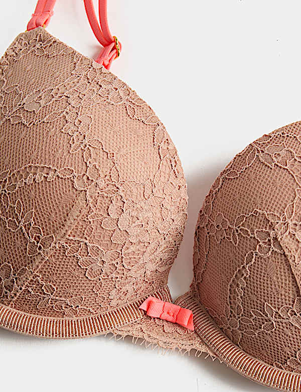 Ida Lace Wired Push-Up Plunge Bra (A-E)