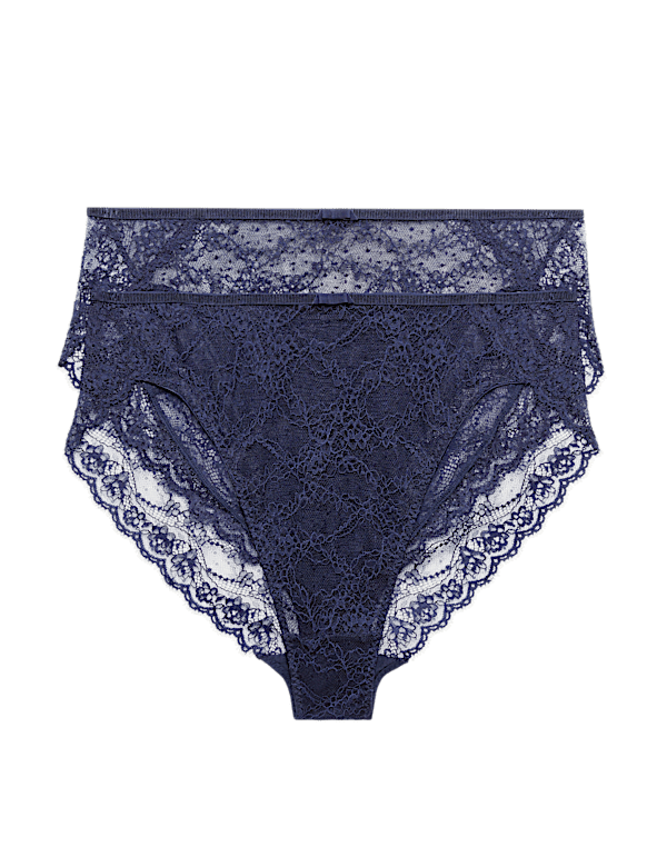 2 Pack Ida Lace High Waisted High Leg Knickers