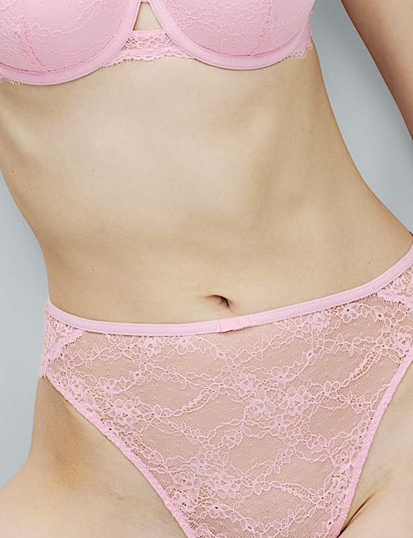 2 Pack Ida Lace High Waisted High Leg Knickers - JP