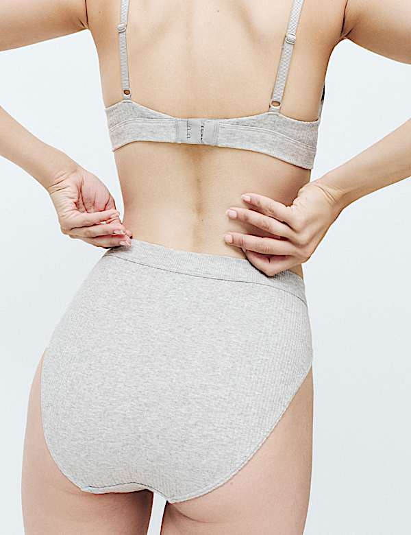 2 Pack Asta Rib High Leg Knickers - ID