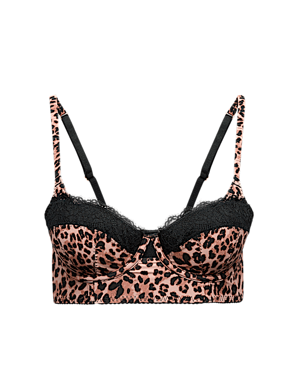 Clara Papertouch Leopard Longline Balcony Bra (A-E)