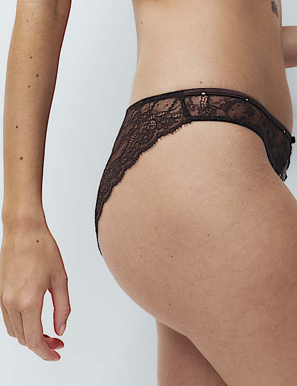 Luna Spot Lace Brazilian Knickers - AL