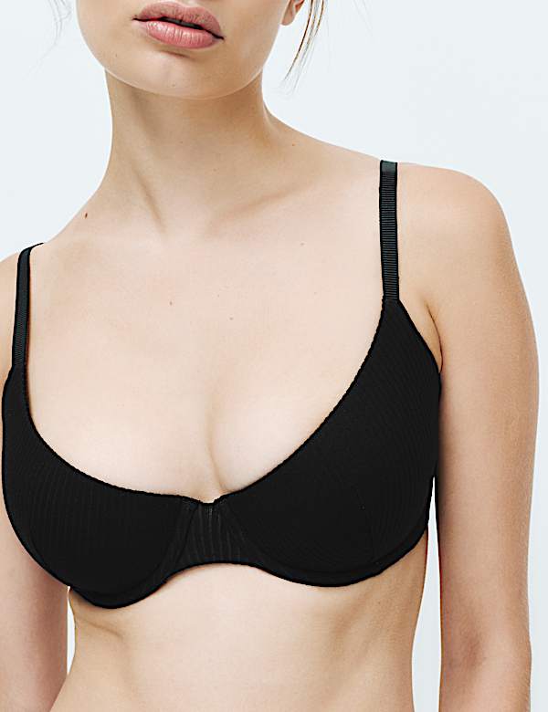 Asta Cotton Blend Padded Demi Cup Bra A-E - ID