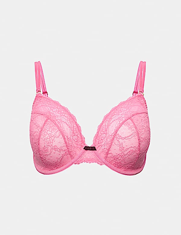 Soutien-gorge plongeant non rembourr&eacute; Ida &agrave; armatures et dentelle, bonnets F &agrave; H - CH