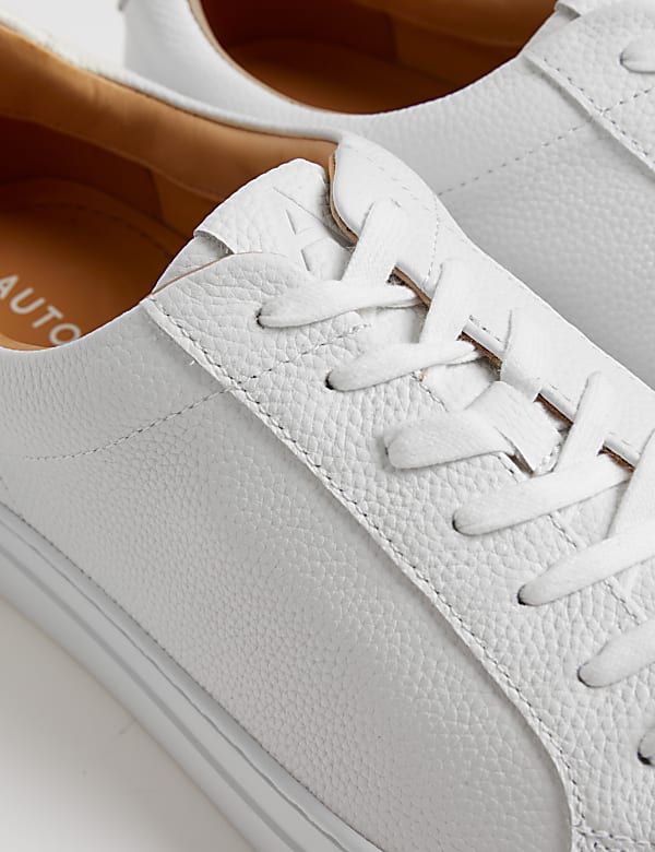 Leren sneakers met veters en Freshfeet&trade; - BE