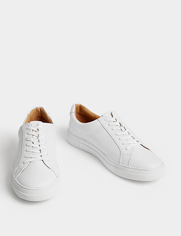Leren sneakers met veters en Freshfeet&trade; - BE