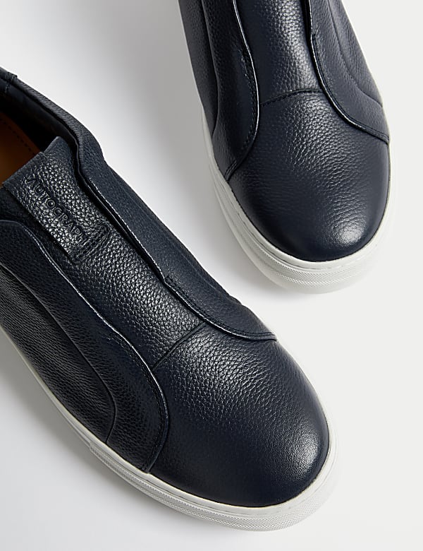 Leather Slip-On Trainers with Freshfeet&trade; - NL