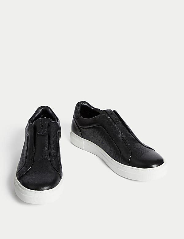 Leather Slip-On Trainers with Freshfeet&trade; - JO
