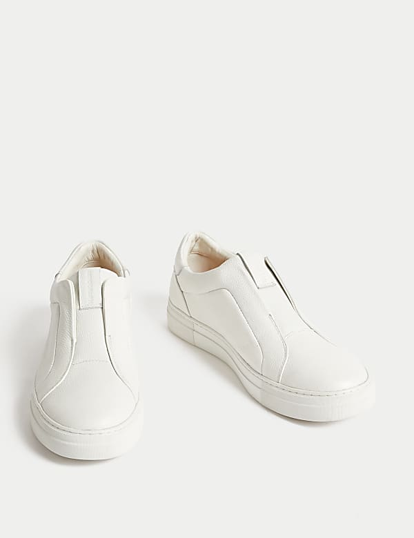 Leather Slip-On Trainers with Freshfeet™ - CN
